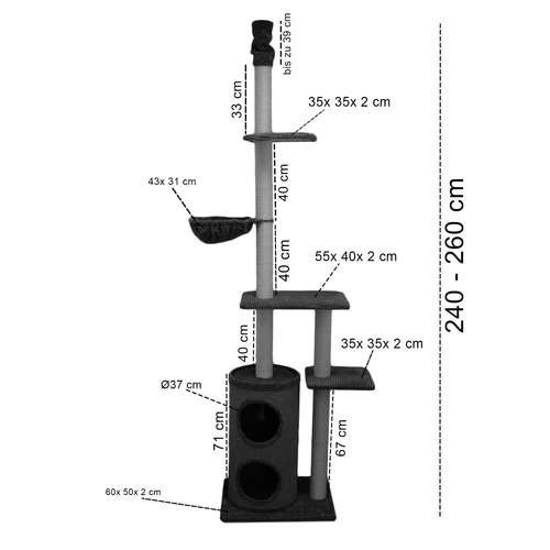 Bontoy Kratzbaum FILOU I deckenhoch I creme I 240 - 260 cm verstellbar