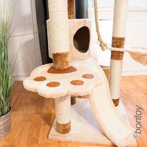 Bontoy Kratzbaum LOU I creme/braun I 145 cm I mit großer Liegefläche.