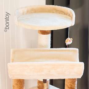 Bontoy Kratzbaum LOU I creme/braun I 145 cm I mit großer Liegefläche.