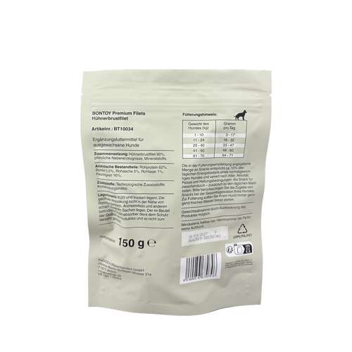 Bontoy I 5x150 g I H�hnchenbrustfilet f�r Hunde