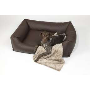 Hundekörbchen I Box Bett Saddle I Kunstleder I mocca