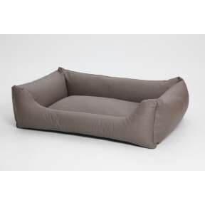 Hundekörbchen Box Bett Saddle Kunstleder taupe grau