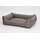Hundekörbchen Box Bett Saddle Kunstleder taupe grau