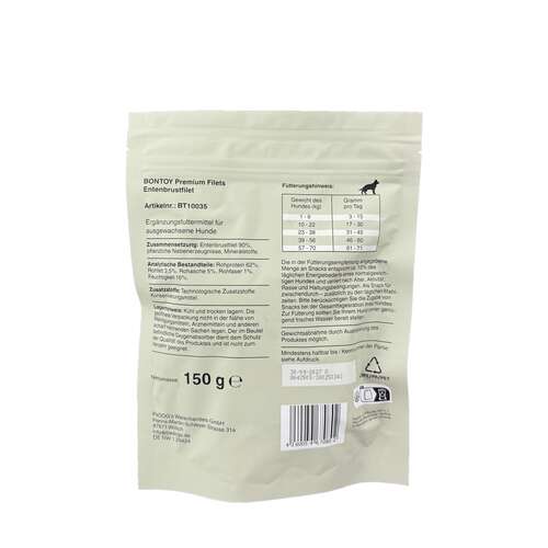 Bontoy I 150g I Entenbrustfilet f�r Hunde I Multipack