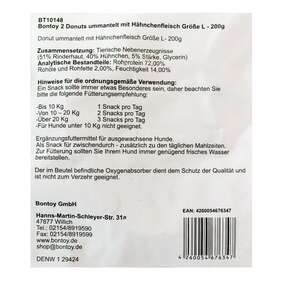 Bontoy 2 Donuts ummantelt mit Hühnchenfleisch Größe L - 200g