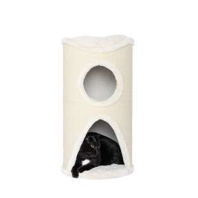 Bontoy Katzenturm Mukki creme mit 2 Höhlen und Liegefläche, 75 cm