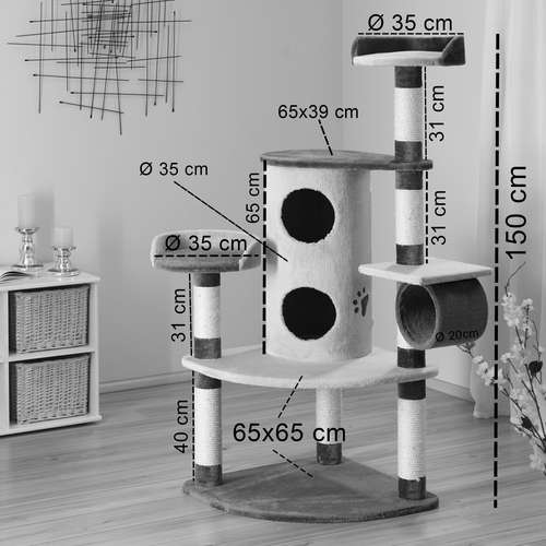 Bontoy Kratzbaum BETTY creme/braun 150 cm Eckkratzbaum