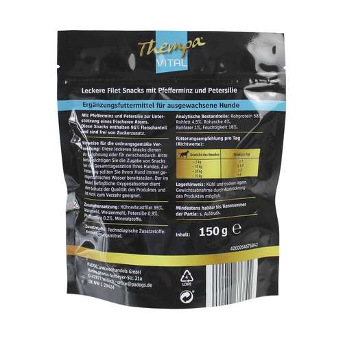 Thempa Vital Hhnchen-Streifen 150g mit Pfefferminz und Petersilie