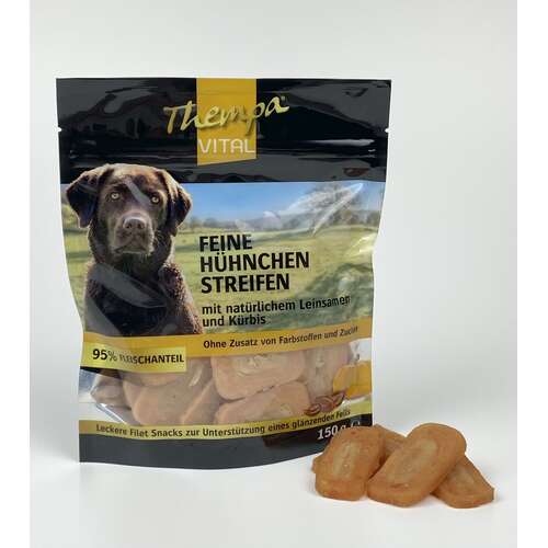 Thempa Vital Hhnchen-Streifen 150g mit Krbis und natrlichem Leinsamen