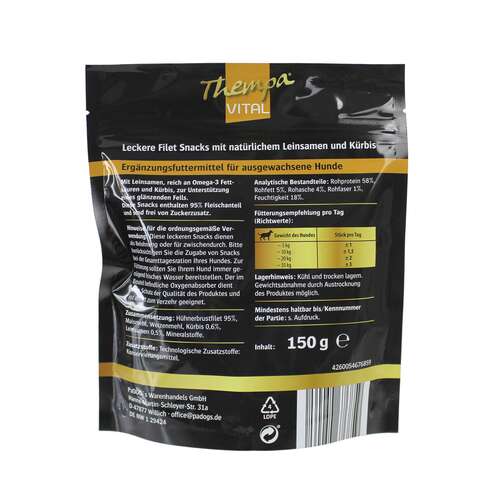 Thempa Vital Hhnchen-Streifen 150g mit Krbis und natrlichem Leinsamen