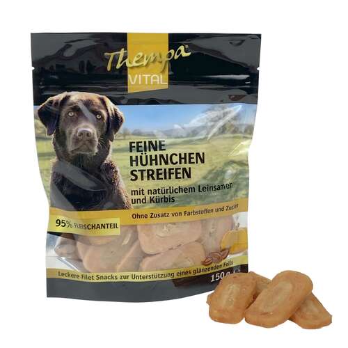 Thempa Vital Hhnchen-Streifen 150g mit Krbis und natrlichem Leinsamen
