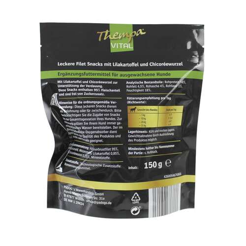 Thempa Vital Hhnchen-Streifen 150g mit Lilakartoffel und Chicorewurzel