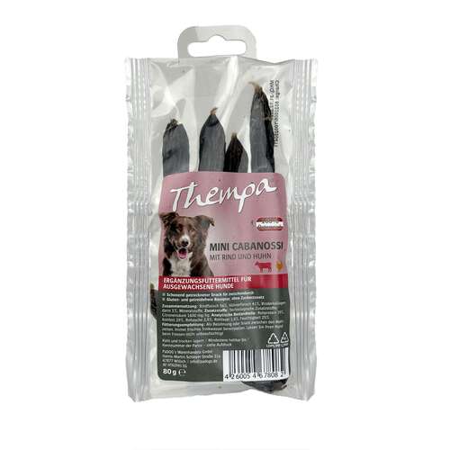 Thempa Hunde-Cabanossi Rind und Huhn 80g