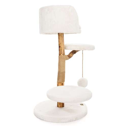 BONTOY Kratzbaum Dobby mit Naturholzstamm  in creme 92cm
