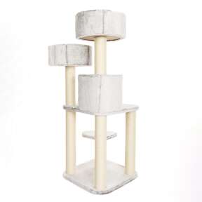 BONTOY Kratzbaum Jerry in grau/weiß 126cm